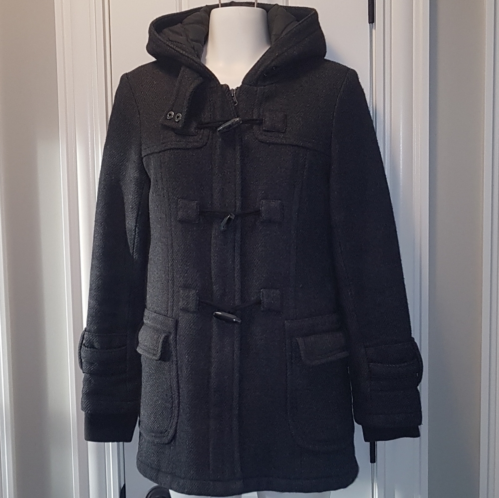 Joe Fresh Toggle Peacoat -NWOT- Grey -Gloverall SzXs 🍁🍂​​​​​ - Picture 14 of 16